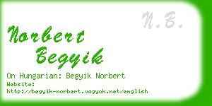 norbert begyik business card